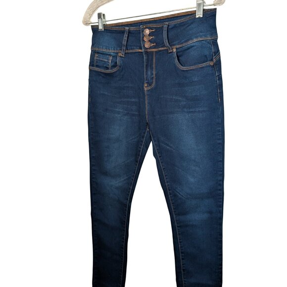 Bamboo Dark Wash High Rise Skinny Jeans Womens Size 12 Stretch Denim pants - Picture 4 of 9